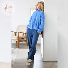 Load image into Gallery viewer, Relax &amp; Renew Zahra Teddy Bomber Cornflour Blue