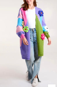 3D floral cardigan